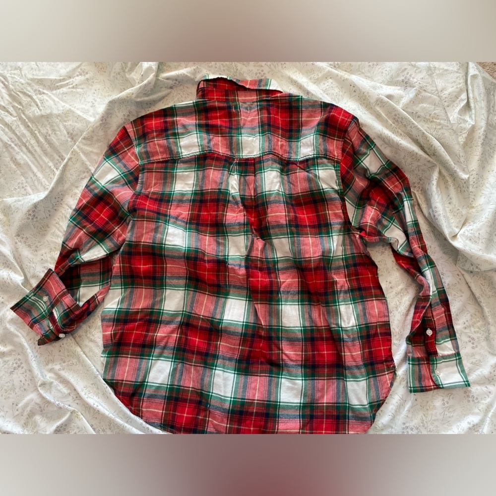 Aerie flannel pajama shirt red plaid medium NWOT - Picture 5 of 5